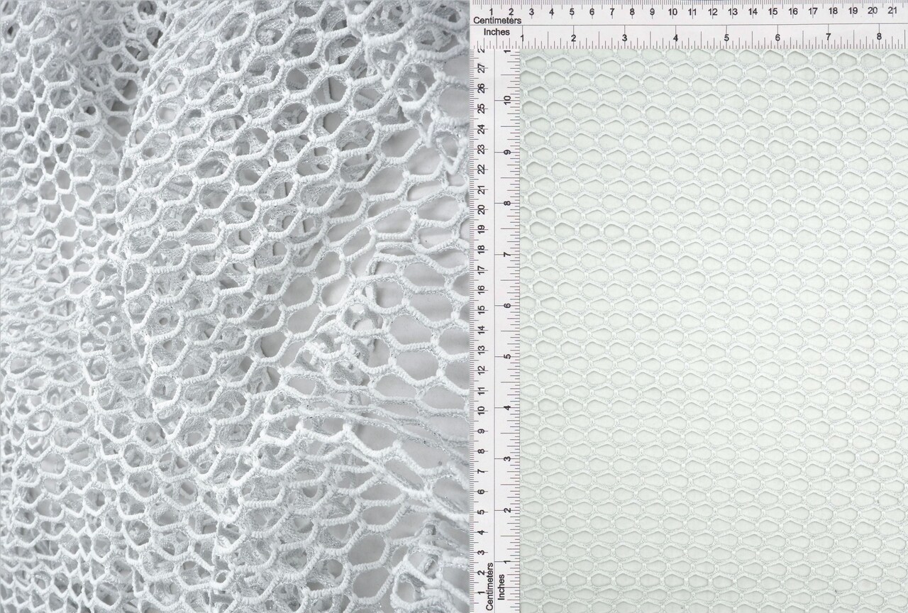 1 Yard Lurex Fishnet Mesh Fabric, 58/60″ Wide Polyester Spandex Blend